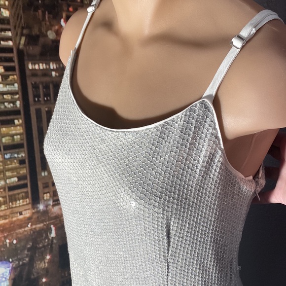 ANTHROPOLOGIE - jumpsuit: grey lined, sequins, pockets, adj. straps, zip - 14 - Picture 9 of 16